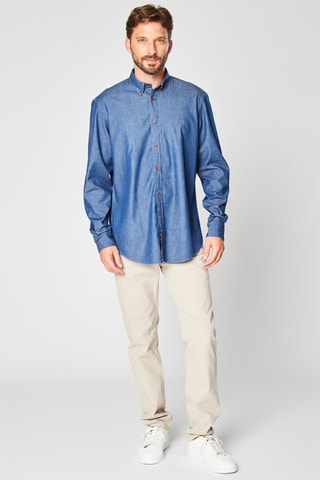 Overhemd Gemêleerd Marineblauw - Harmont & Blaine