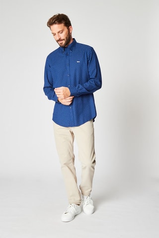 Overhemd Marineblauw en Wit