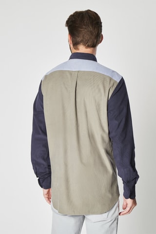 Velours Overhemd Groen en Blauw - Harmont & Blaine