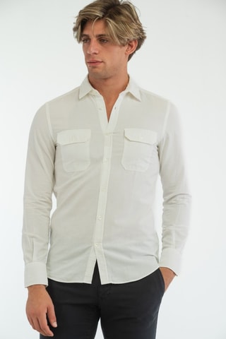 Overhemd Slim Fit - Wit - Glanshirt