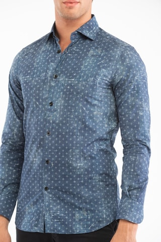 Overhemd Slim Fit - Donkerblauw - Glanshirt