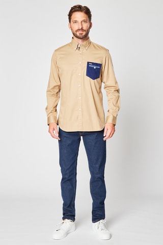 Chemise en laine Beige et bleu  - Harmont & Blaine