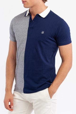 Polo - Gris clair chiné et bleu marine  - Harmont & Blaine Jeans - NC VISUAL