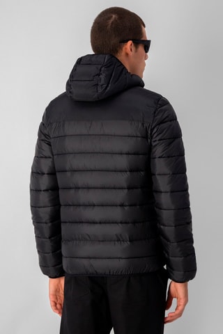 Gewatteerde Jas met Capuchon Zwart