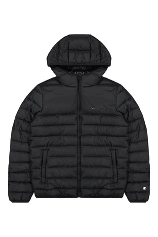 Gewatteerde Jas met Capuchon Zwart