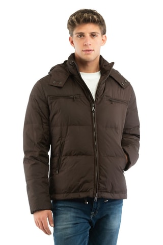 Gewatteerde Jas met Capuchon - Donkerbruin