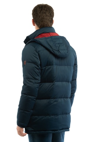 Doudoune longue à capuche - Bleu marine