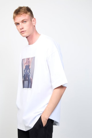 Oversized T-shirt Caeleb - Wit