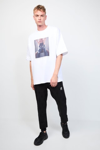Oversized T-shirt Caeleb - Wit