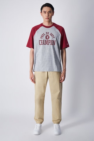 T-shirt Champion Athletics Gemêleerd Grijs en Bordeauxrood