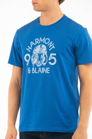 T-shirt - Blauw -  Harmont & Blaine