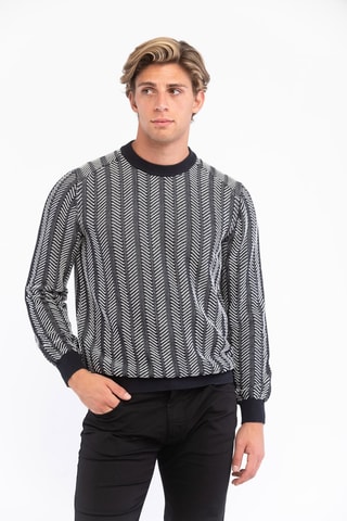 Trui - Marineblauw en Wit - Emporio Armani