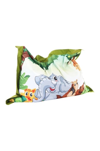 Pouf Beanbag - Blanc et vert - Toucher doux