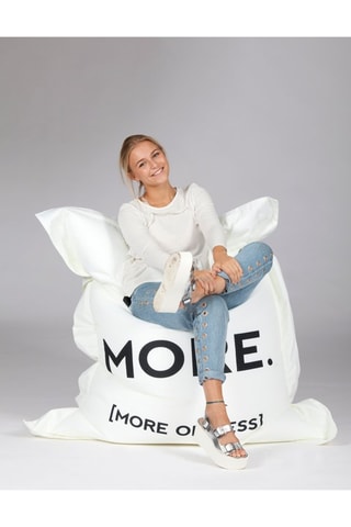 Pouf Beanbag - Ecru et noir - Toucher doux