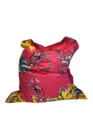 Pouf Beanbag - Fuchsia et jaune - Toucher doux