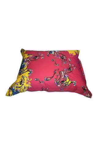 Pouf Beanbag - Fuchsia et jaune - Toucher doux