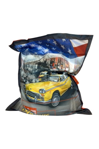 Pouf Beanbag - Noir et jaune - Toucher doux