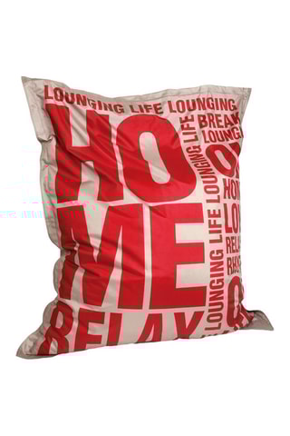 Pouf Beanbag - Rouge et beige - Toucher doux