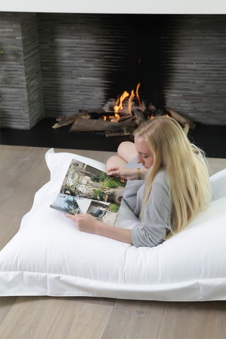 Pouf Beanbag - Blanc - Toucher doux