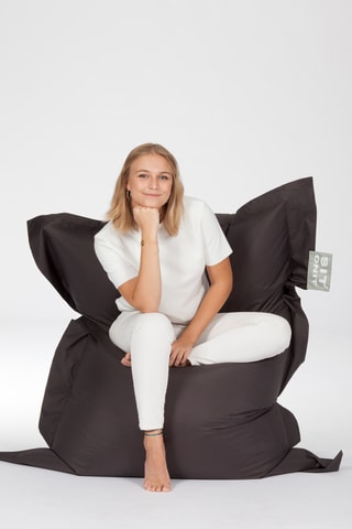 Pouf Beanbag - Gris foncé - Toucher doux