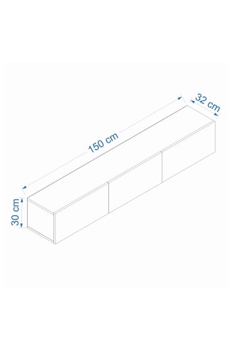 Meuble TV 3 abattants West - 150 x 30 x 32 cm