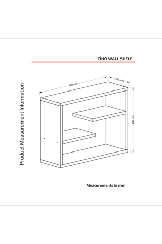 Etagère murale Tino - 60 x 44 x 19,5 cm