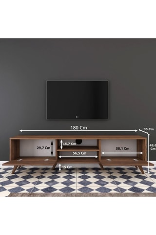 Meuble TV 2 abattants - 180 x 48,6 x 35 cm