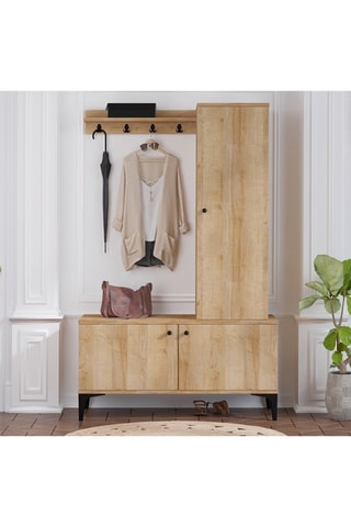 Meuble d'entrée 3 portes Lex - 110 x 175 x 40 cm