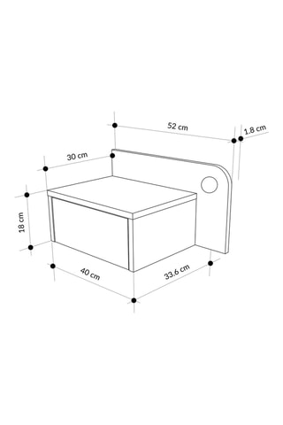 Table de chevet 1 tiroir Dotta - 52 x 30 x 18 cm