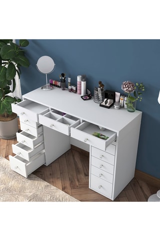 Coiffeuse 13 tiroirs - 120 x 81,6 x 44,5 cm