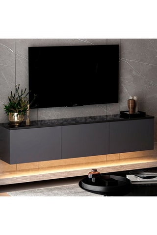 Meuble TV 3 abattants Neon Illuminated - 160 x 35 x 32 cm