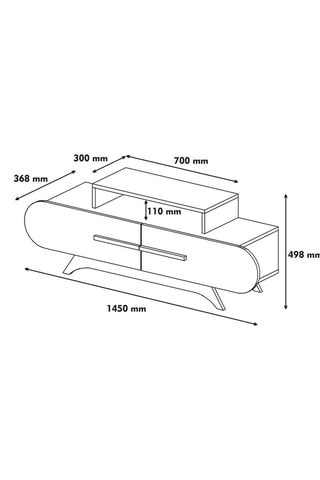 Meuble TV 2 abattants  - 145 x 50 x 37 cm