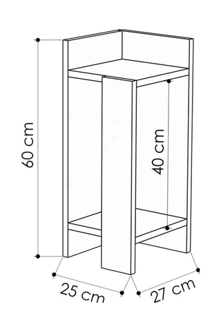 Table de chevet gauche - 25 x 60 x 27 cm