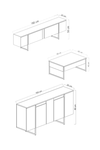 Buffet 4 portes - 180 x 81 x 41 cm