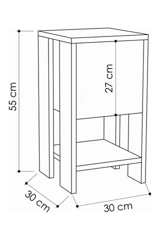 Table de chevet - Imitation chêne et anthracite