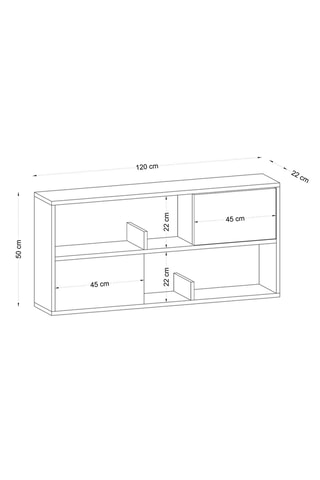 Etagère murale 2 portes - 120 x 50 x 22 cm