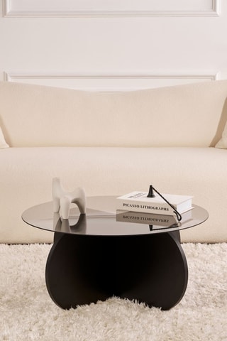 Table basse en verre - 75 x 35 cm