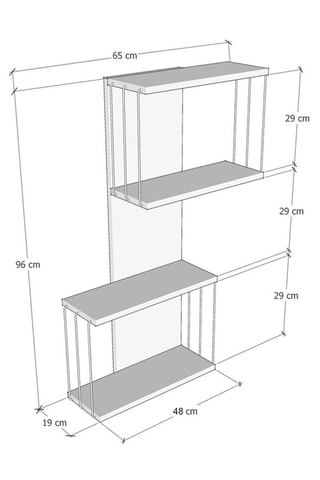 Etagère murale 4 niveaux Destan - 65 x 96 x 19 cm