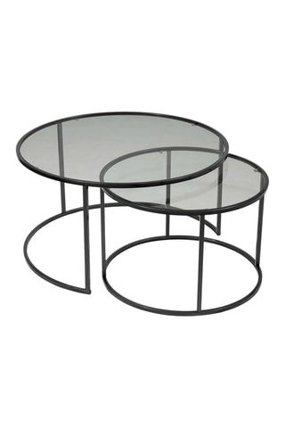 2 tables basses gigognes Tokyo  - Plateaux en verre - 60 x 37 x 60 / 80 x 43 x 80 cm