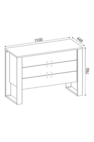Commode 3 tiroirs - 110 x 76 x 44,8 cm