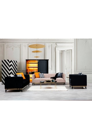 Canapé Bellino - Noir - 3 places