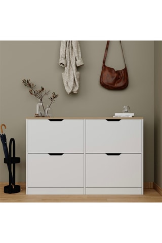 Meuble à chaussures 4 abattants Duru - 120,5 x 79,2 x 30 cm