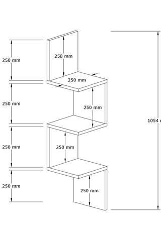 Etagère murale Zikzak - 25 x 105,4 x 25 cm