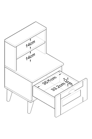 Table de chevet BD105 - 45 x 74,4 x 40 cm