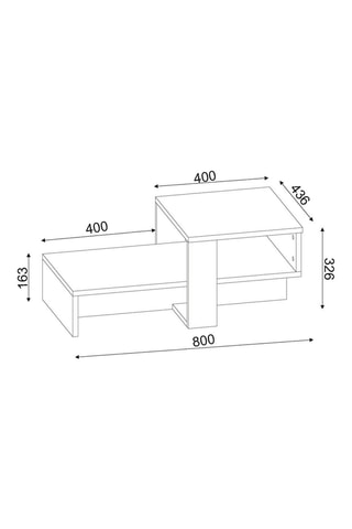 Table basse - 80 x 43,6 x 32,6 cm