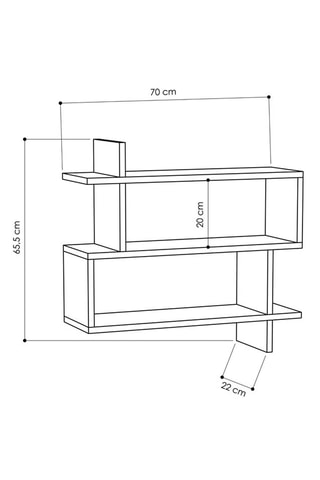 Etagère murale 3 niveaux Paralel - 70 x 65,5 x 22 cm