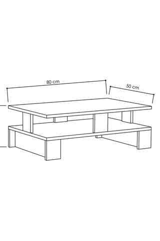 Table basse - 80 x 27,5 x 50 cm