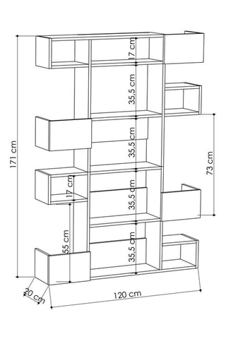 Bibliothèque Niho   - 120 x 20 x 171 cm