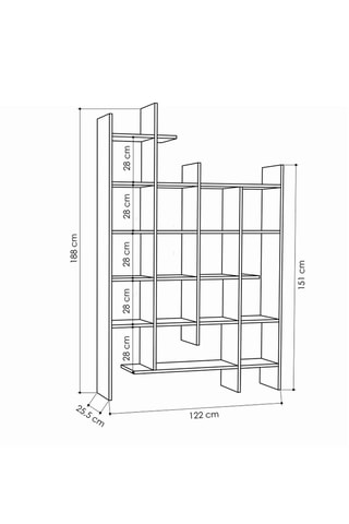 Bibliothèque  - 122 x 188 x 25,5 cm