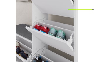 Meuble à chaussures 4 abattants - 105 x 119 x 26 cm